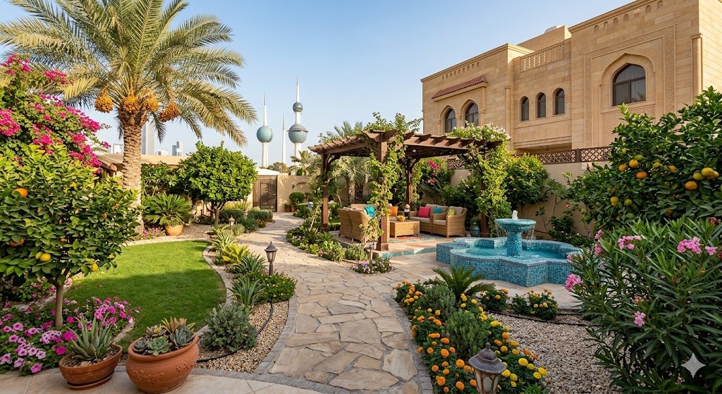 تنسيق حدائق الروضة الكويت لتصميم مساحات خضراء متألقة وعصرية