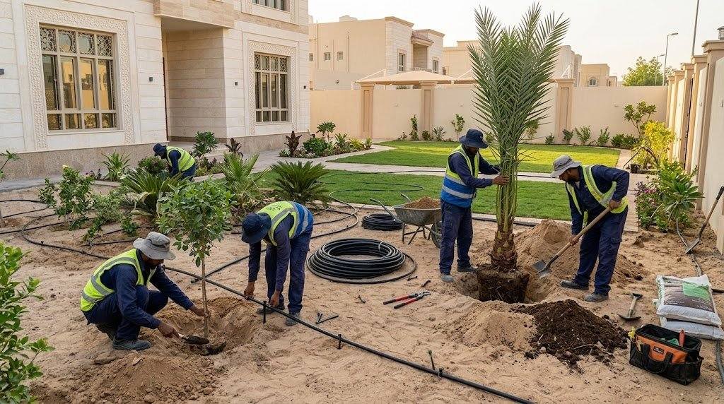 زراعة الأشجار والنخيل بالكويت